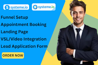 build systemeio appointment booking landing page vsl sales funnel