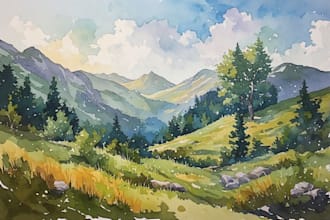 paint original watercolor landscape and portrait painting