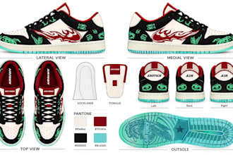design custom footwear, shoe tech pack, sneakers design leather shoe production