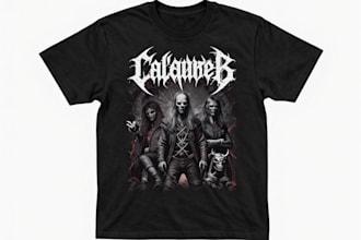 design killer metal band t shirt artwork in dark style