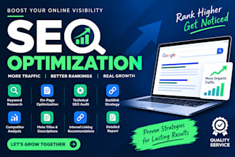 do SEO optimization, keyword research, audit and backlink building