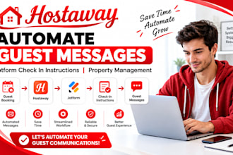 automate guest messages jotform check instructions property management hostaway