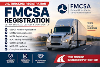 register your trucking company with fmcsa and complete your dot registration
