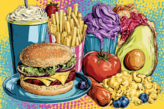 food pop art of your food pop art