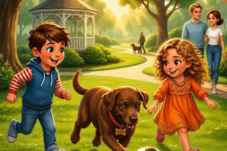 draw amazing 3d children book illustration and children