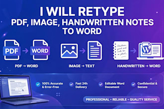 retype scanned pdf image and handwritten notes accurately