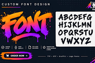 design custom font design typography font graffiti logo font, ttf otf typeface