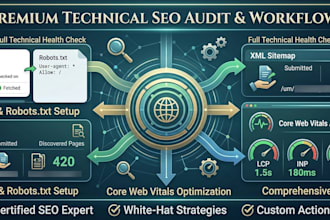 do technical SEO audit, fix site errors, and submit sitemap