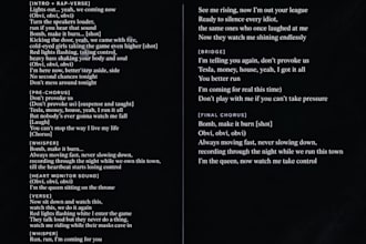 sell my original song lyrics tesla,money,house