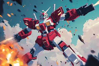 made gundam, mecha robot character depending