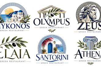 design a professional mediterranean food, taverna, cuisine greek restaurant logo