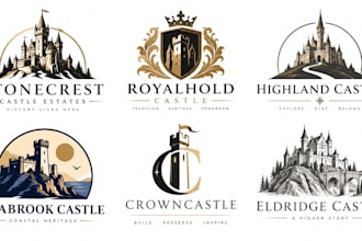 design a professional , medieval, fantasy, royal, or historic castle logo