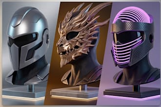 design custom 3d printable cosplay helmet and mask stl