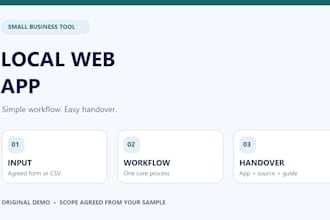 build a simple offline web app for one business workflow