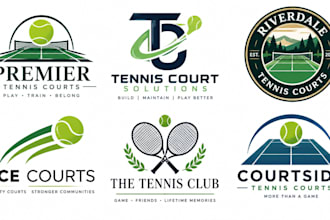 design a modern tennis club, sports, racket, or tournament  tennis court logo