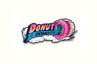 design car guys gal donuts theme logo for you