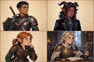 draw d and d character commissions, illustration