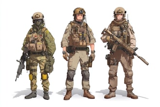 draw military characters or military related illustrations
