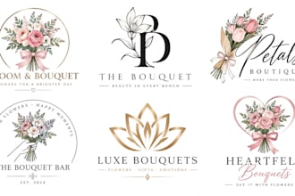 design a professional, floral, flower shop, wedding, or botanical  bouquet logo
