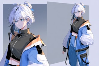 illustrate a professional custom anime oc portrait art for you
