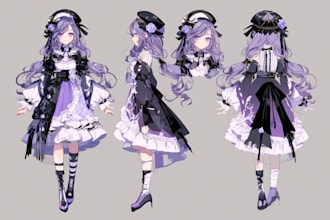 do a custom anime oc character illustration with unique style