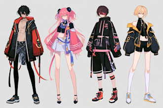 draw a custom anime character art, oc, or anime fanart