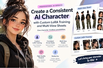 create consistent ai character with custom lora training and multi view sheets