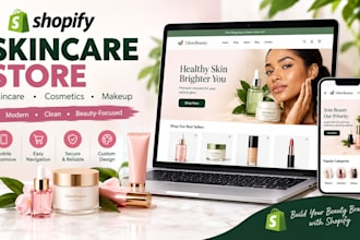 design shopify skincare, cosmetics store, cosmetics website and makeup website