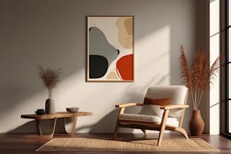create modern abstract digital wall art