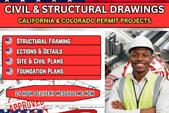 prepare civil and structural drawings for california and colorado permits
