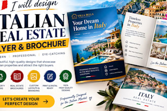 design italian real estate flyer and real estate brochure