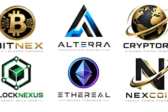 design a professional crypto, blockchain, fintech, digital cryptocurrency logo