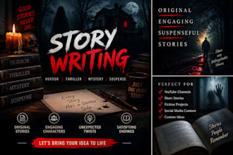 write a captivating horror, thriller and mystery story
