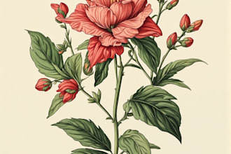 draw hand drawn botanical line art
