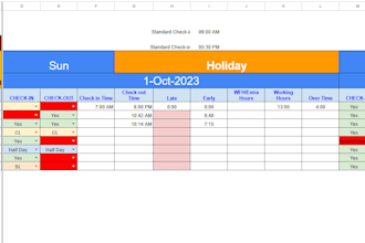 create a google sheets employee attendance and leave tracker