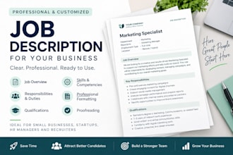 write professional job descriptions for your company