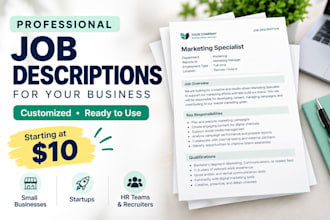 write professional job descriptions for any position
