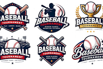 design a professional baseball league, championship baseball tournament logo