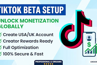 setup and optimize a fully verified USA tiktok monetization account