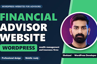 design a financial advisor, wealth management or insurance website in wordpress