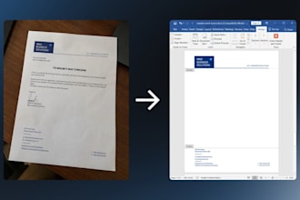 convert your letterhead into an editable word document