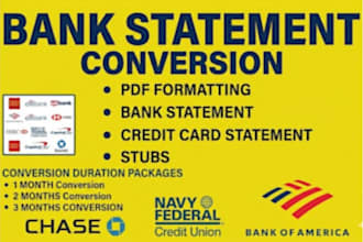 do bank statement work on urgent basis