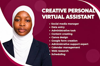 be your creative virtual assistant executive VA social media canva VA