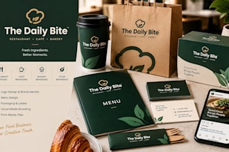 do restaurant branding, cafe, bakery branding, food branding,  brand identity