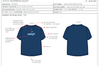 create detailed tech packs fr your designs