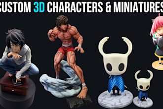 sculpt a custom 3d character, figure, miniature for 3d printing