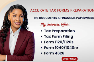 prepare US form 1040, schedule c, d, e and federal and state tax return ptin
