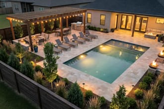 3d landscape design, backyard, front yard, deck, pool as a landscape architect