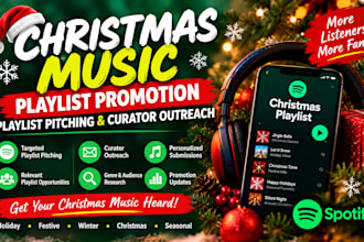 do christmas music playlist promotion, playlist pitching and curator outreach