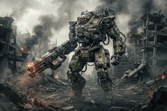 illustration and concept mecha, gundam